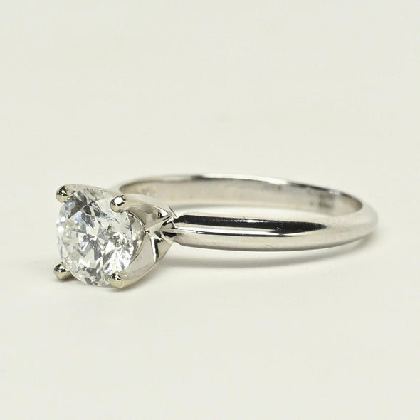 1.03ct Round Lab Grown Diamond 14k White Gold Solitaire Ring w IGI