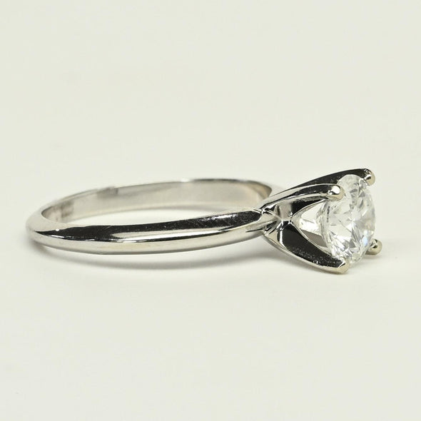 1.09ct E VS Round Lab Grown Diamond 14K White Gold Solitaire Ring With IGI