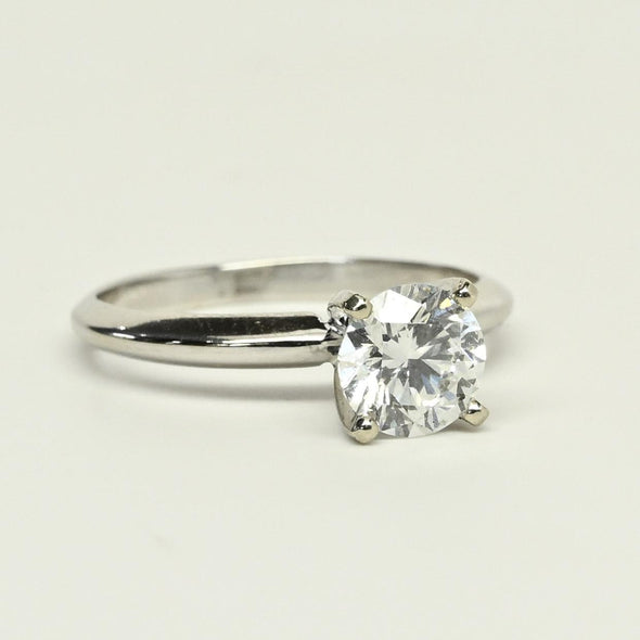 1.09ct E VS Round Lab Grown Diamond 14K White Gold Solitaire Ring With IGI