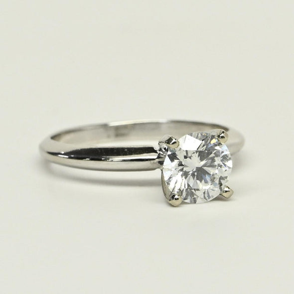 1.03ct Round Lab Grown Diamond 14k White Gold Solitaire Ring w IGI