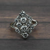Vintage 2.75cttw Diamond Cluster 14k White Gold Cocktail Ring