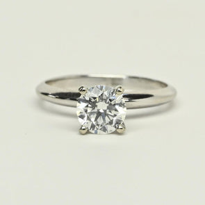 1.09ct E VS Round Lab Grown Diamond 14K White Gold Solitaire Ring With IGI