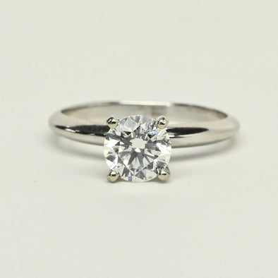 1.09ct E VS Round Lab Grown Diamond 14K White Gold Solitaire Ring With IGI