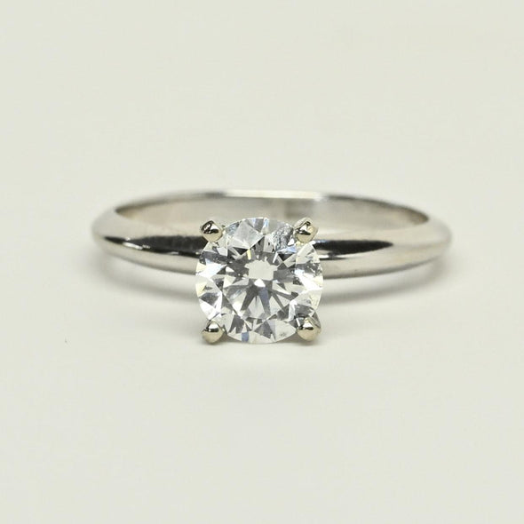 1.09ct E VS Round Lab Grown Diamond 14K White Gold Solitaire Ring With IGI