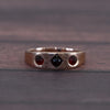 Antique Garnet Gypsy Set 3 Stone Gold Ring