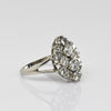Vintage 2.75cttw Diamond Cluster 14k White Gold Cocktail Ring
