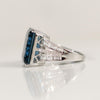 13ctw London Blue Topaz Emerald Cut 14K White Gold