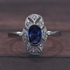 Antique Platinum Sapphire and Diamond Filigree Ring