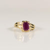 1.5ct Ruby Emerald Cut Gemstone Solitaire in 10K Yellow Gold