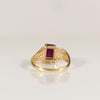 1.5ct Ruby Emerald Cut Gemstone Solitaire in 10K Yellow Gold