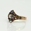 Victorian Moonstone and Ruby 10k Gold Ring