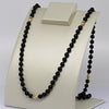 Vintage Black Onyx 14k Yellow Gold Accent Beaded Necklace