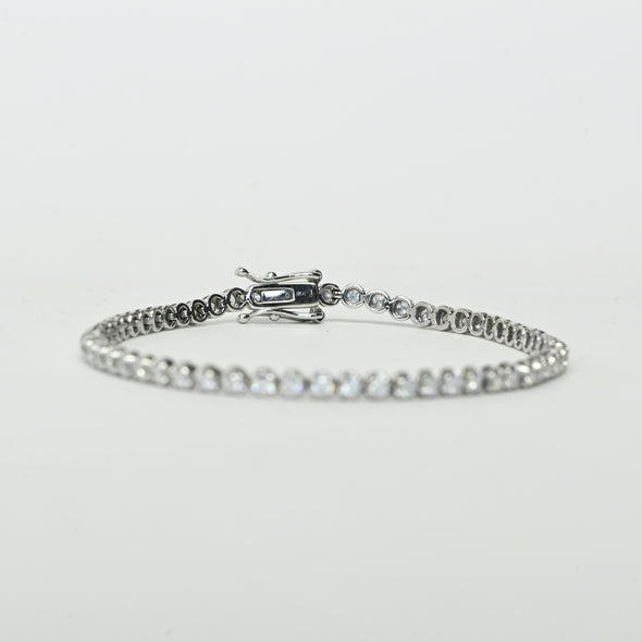 New 2ctw Lab Grown Diamond Round Brilliant White Gold Tennis Bracelet