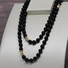 Vintage Black Onyx 14k Yellow Gold Accent Beaded Necklace