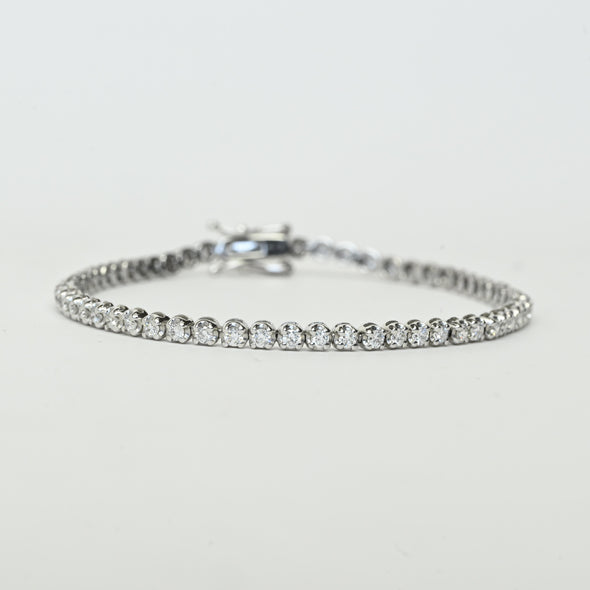 New 2ctw Lab Grown Diamond Round Brilliant White Gold Tennis Bracelet