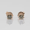 New 0.52cttw Natural Brown Diamond Round Brilliant 14k Rose Gold Stud Earrings