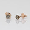 New 0.52cttw Natural Brown Diamond Round Brilliant 14k Rose Gold Stud Earrings