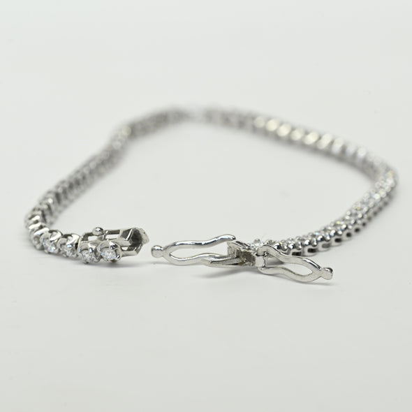 New 2ctw Lab Grown Diamond Round Brilliant White Gold Tennis Bracelet