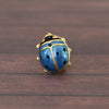 Ladybug Blue Enamel 14k Gold Brooch