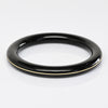 Vintage Black Onyx Bangle 14k Yellow Gold Accent Bracelet