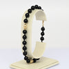 Vintage Black Onyx 14k Yellow Gold Accent Beaded Bracelet