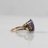 Antique Color Change Sapphire 10K Rose Gold Scrollwork Ring