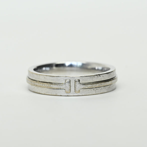 Tiffany T 18k White Gold Band sz 11.5