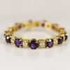 La Triomphe Fine Amethyst and Diamond Link Bracelet in 18K Gold