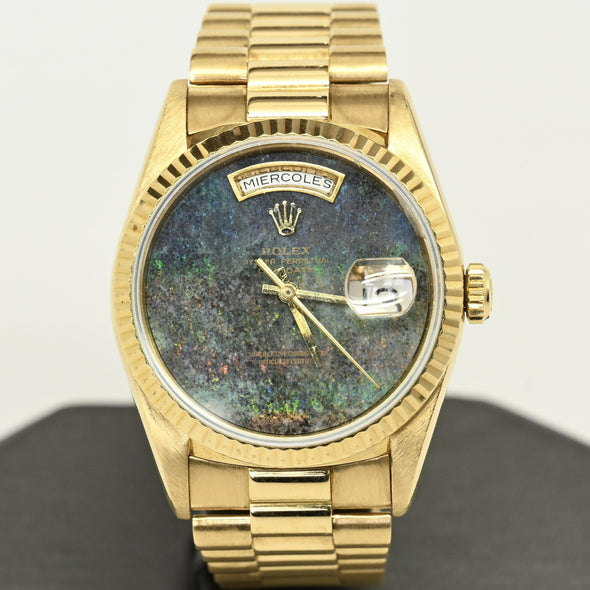 Rolex Day Date President Opal Dial 18k Gold Watch 1996