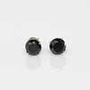 Vintage 4cttw Round Black Diamond 14k White Gold Stud Earrings
