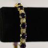 La Triomphe Fine Amethyst and Diamond Link Bracelet in 18K Gold