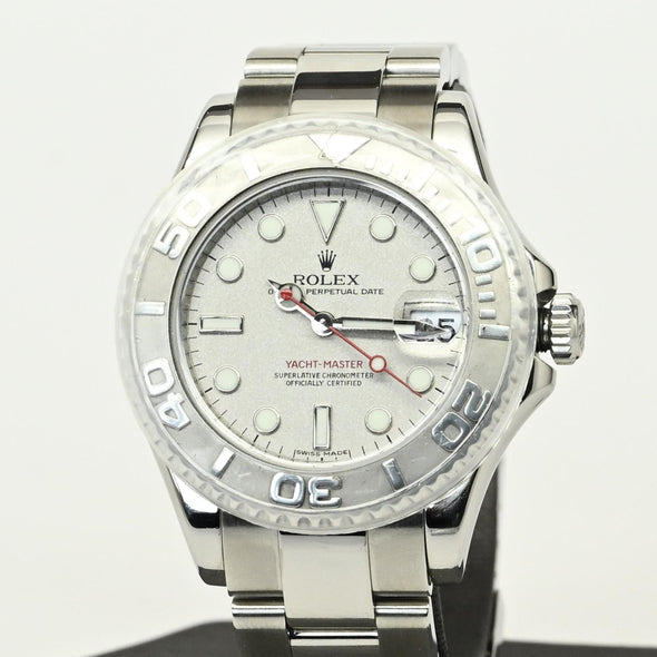 Rolex Yachtmaster 35 168622 Platinum Dial w Card 2013