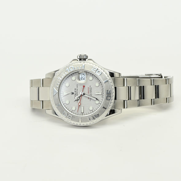 Rolex Yachtmaster 35 168622 Platinum Dial w Card 2013
