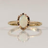 Petite Opal Oval Solitaire Ring in 10k Yellow Gold