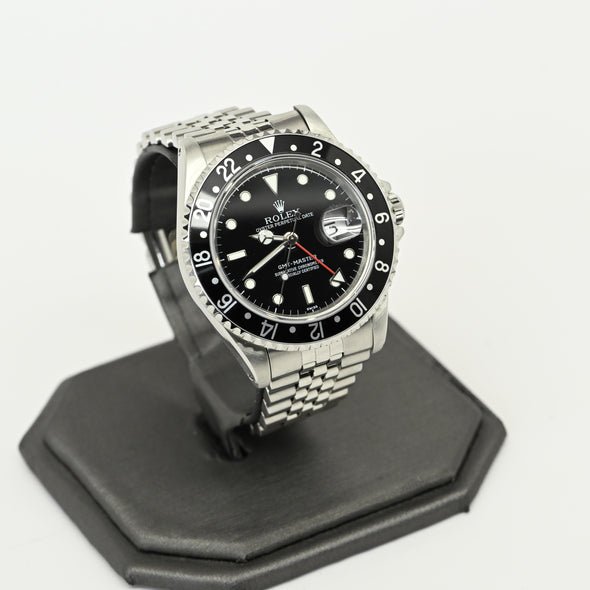 Rolex GMT Master 16700 Jubilee Black Dial Stainless Watch 1991