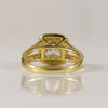 2.73ctw Princess Cut Diamond 18k Gold Split Shank Halo Engagement Ring GSI Cert.