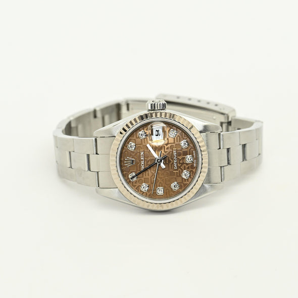 Rolex Datejust 79174 Havana Jubilee Diamond Dial Stainless Watch 2005 w Papers