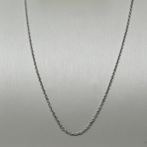 New Cable Link Chain Adjustable 16-18" 1.5mm 14K White Gold Necklace