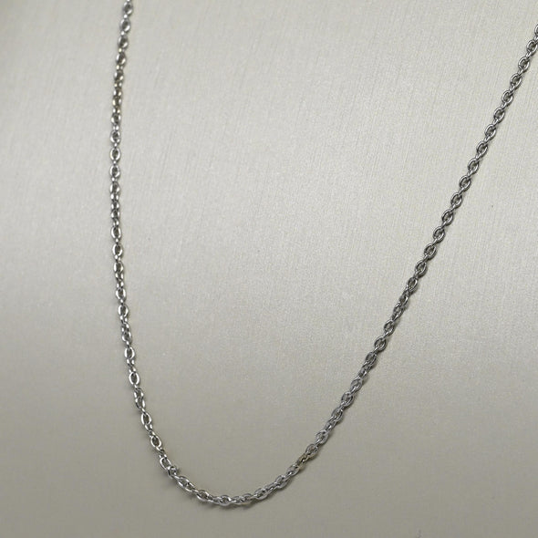 New Cable Link Chain Adjustable 16-18" 1.5mm 14K White Gold Necklace