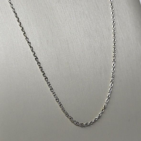 New Cable Link Chain Adjustable 16-18" 1.5mm 14K White Gold Necklace