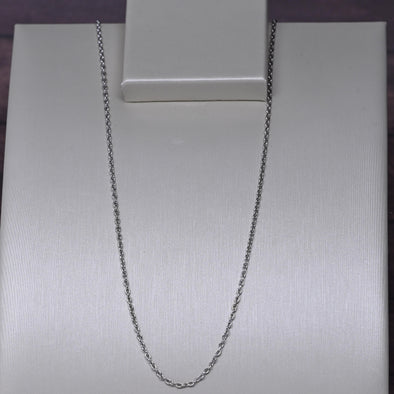 New Cable Link Chain Adjustable 16-18" 1.5mm 14K White Gold Necklace