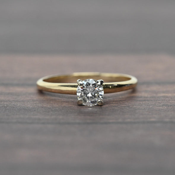 0.47ct Round Brilliant Diamond Solitaire 14K Gold Engagement Ring