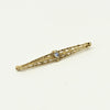 Yogo Gulch Montana Blue Sapphire Filigree 14k Yellow Gold Bar Brooch