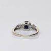 Blue Sapphire Oval & Diamond White Gold Ring