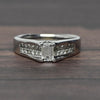 Vintage 1cttw Emerald Cut Diamond 18k White Gold Engagement Ring