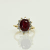 4.77ctw Ruby & Diamond Cluster 18K Yellow Gold Ring