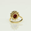 4.77ctw Ruby & Diamond Cluster 18K Yellow Gold Ring