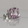 23ctw Kunzite Cushion and Diamond Baguette Ring in 14k White Gold