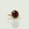 4.77ctw Ruby & Diamond Cluster 18K Yellow Gold Ring