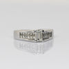 Vintage 1cttw Emerald Cut Diamond 18k White Gold Engagement Ring